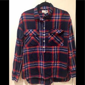 Old navy plad shirt.